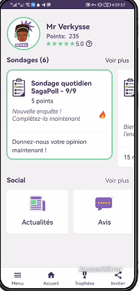 sagapoll app sondage
